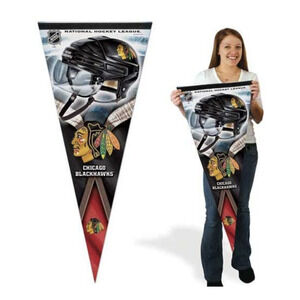 WinCraft NHL 67229011 Chicago Blackhawks Premium Large Pennant 17" X 40" Hockey